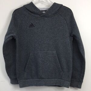 Adidas Boys Gray Fleece Lined Long Sleeve Hoodie Size S 9/10 EXCELLENT Condition